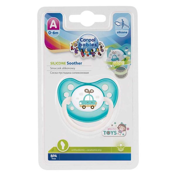 Пустышка Canpol babies (Канпол бейбис) Toys анатомическая силиконовая 0-6 мес. бирюзовая/розовая фото №3