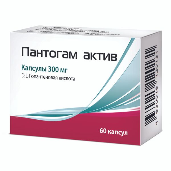 Пантогам актив капсулы 300мг 60шт