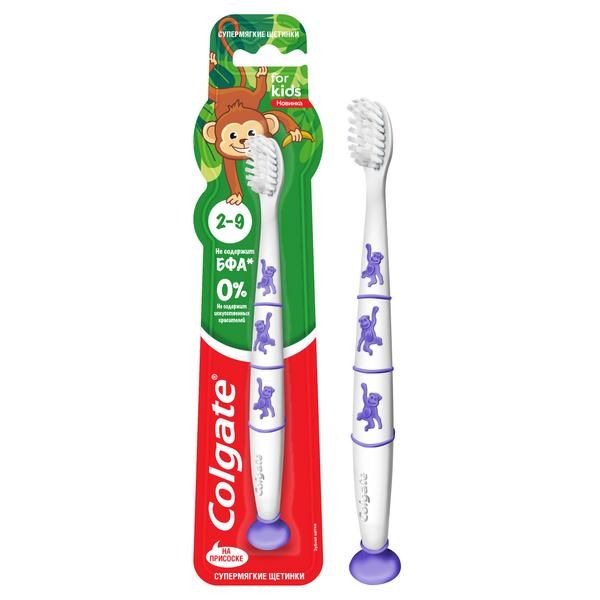 Щетка зубная супермягкая для детей 2-9 For kids Colgate/Колгейт фото №3