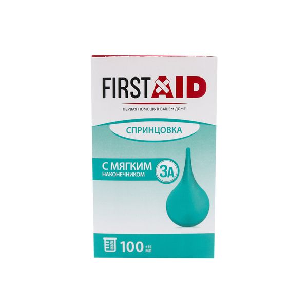 Спринцовка А3 с мягким наконечником пластизольная First Aid/Ферстэйд 100мл Спринцовка А3 с мягким наконечником пластизольная First Aid/Ферстэйд 100мл