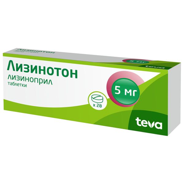 Лизинотон таблетки 5мг 28шт
