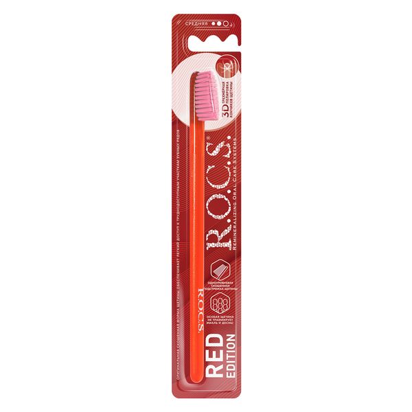 Щетка зубная средней жесткости Red Edition Classic R.O.C.S./РОКС