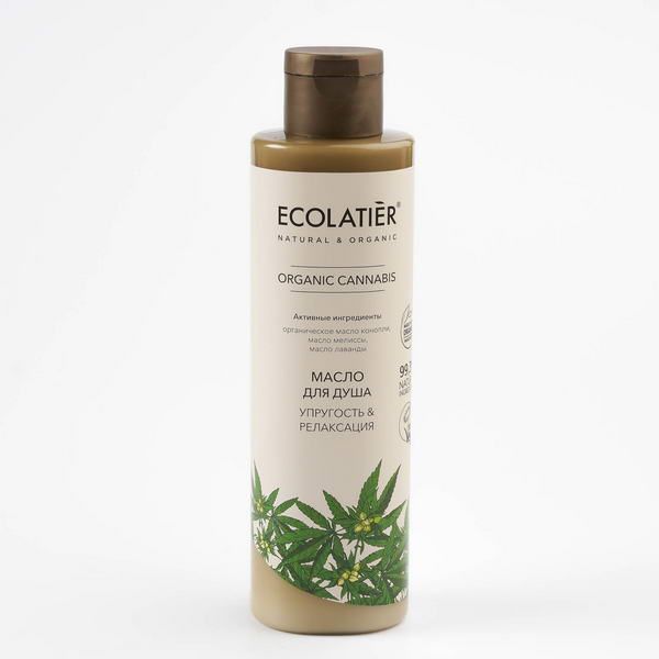 Масло для душа Упругость & Релаксация Серия Organic Cannabis, Ecolatier Green 250 мл