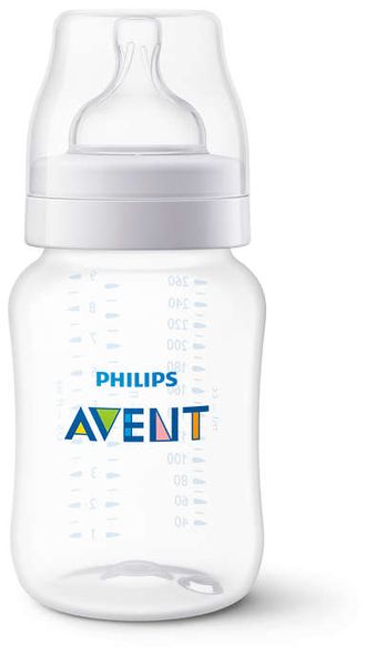 Набор Philips Avent: Бутылочка детская Classic 260мл+Соска медленный поток 1+ мес. (80024 563/17)