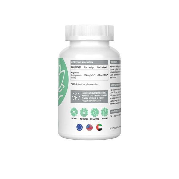 Магний цитрат UltraSupps/Ультрасаппс капсулы мягкие 2450мг 60шт фото №4