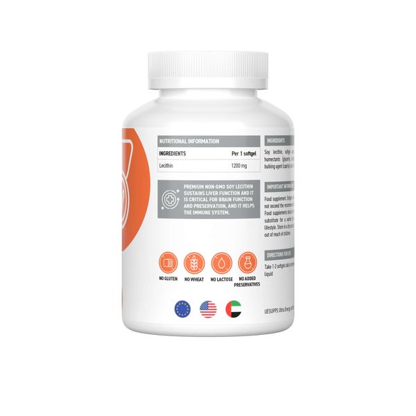 Лецитин UltraSupps/Ультрасаппс капсулы мягкие 1850мг 90шт фото №3
