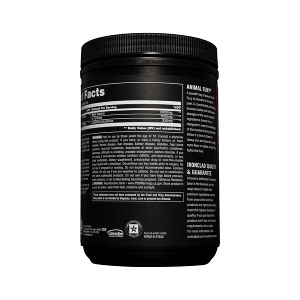 Комплекс предтренировочный вкус зеленого яблока Fury Powder Animal 507г фото №4