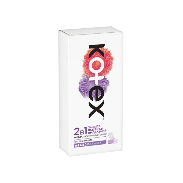 Прокладки ежедневные длинные 2 в 1 Kotex/Котекс 16шт фото №3