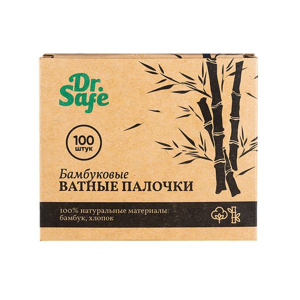 Палочки ватные бамбуковые Dr.Safe/Доктор Сейф 100шт фото №3