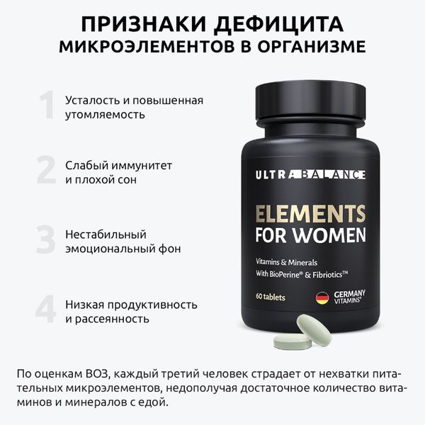 Витамины и минералы для женщин Premium UltraBalance/УльтраБаланс таблетки 950мг 60шт фото №3