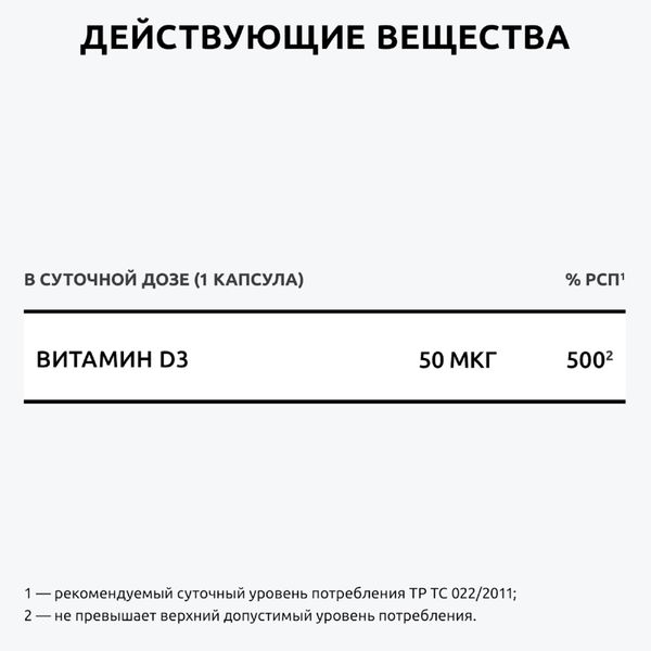 Витамин Д3 Premium UltraBalance/УльтраБаланс капсулы 2000МЕ 450мг 180шт фото №3