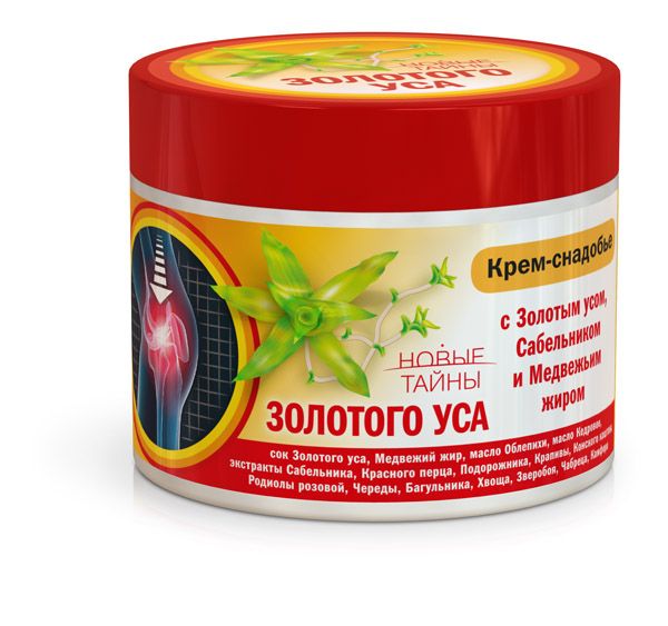 Новые тайны Золотого уса с Золотым усом, Сабельником и Медвежьим жиром Крем-снадобье 300 мл