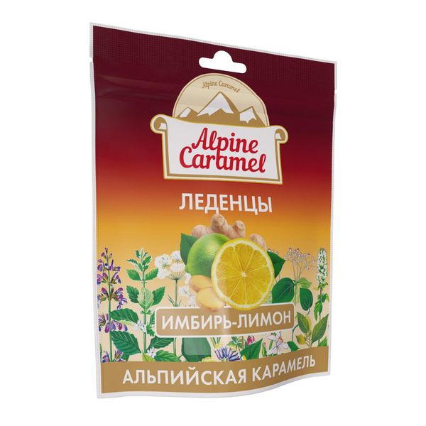 Альпийская карамель вкус имбиря и лимона Alpine Caramel леденцы пак. 75г фото №4