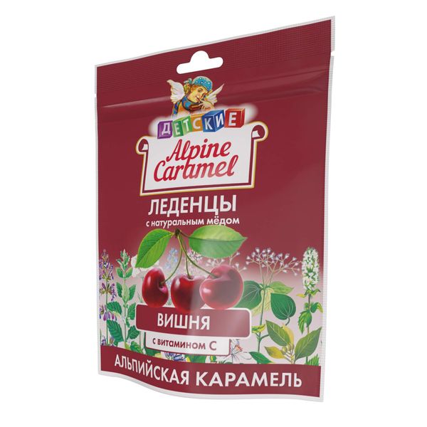 Альпийская карамель детская с натуральным медом и витамином С вкус вишни Alpine Caramel леденцы пак. 75г фото №3 Альпийская карамель детская с натуральным медом и витамином С вкус вишни Alpine Caramel леденцы пак. 75г фото №3