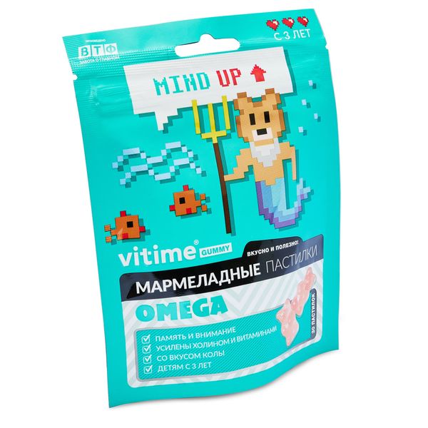 Омега для детей с 3 лет колы ViTime/ВиТайм мармеладные пастилки жевательные 2,5г 30шт фото №4