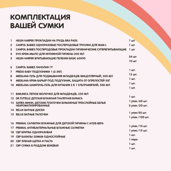 Сумка в роддом для мамы и малыша бежевая Классик Medilana/Медилана фото №3