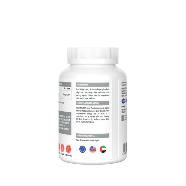 Железо UltraSupps/Ультрасаппс таблетки 60шт фото №4