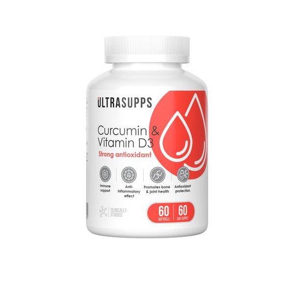 Куркумин+Витамин Д3 UltraSupps/Ультрасаппс softgels капсулы 60шт