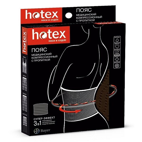 Пояс компрессионный черный Hotex/Хотекс р. универсальный