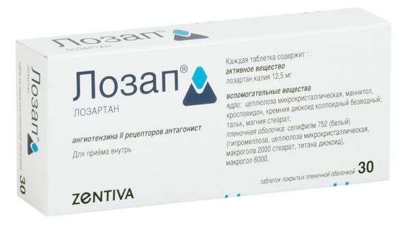 Лозап таблетки п/о плен. 12,5мг 30шт