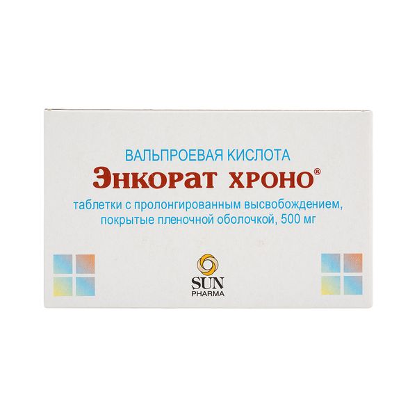 Энкорат хроно таблетки с пролонгированным высвобождением п/о плен. 500мг 30шт