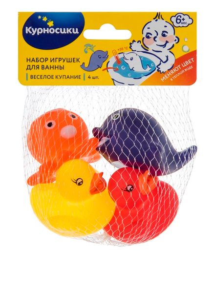 Набор игрушек для ванны Курносики: Веселое купание 4шт (25033)