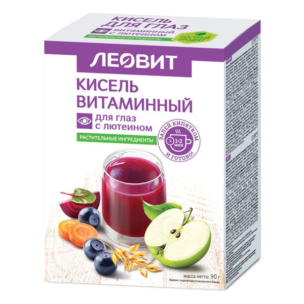 Кисель для глаз витаминный с лютеином Леовит пак. 18г 5шт Кисель для глаз витаминный с лютеином Леовит пак. 18г 5шт