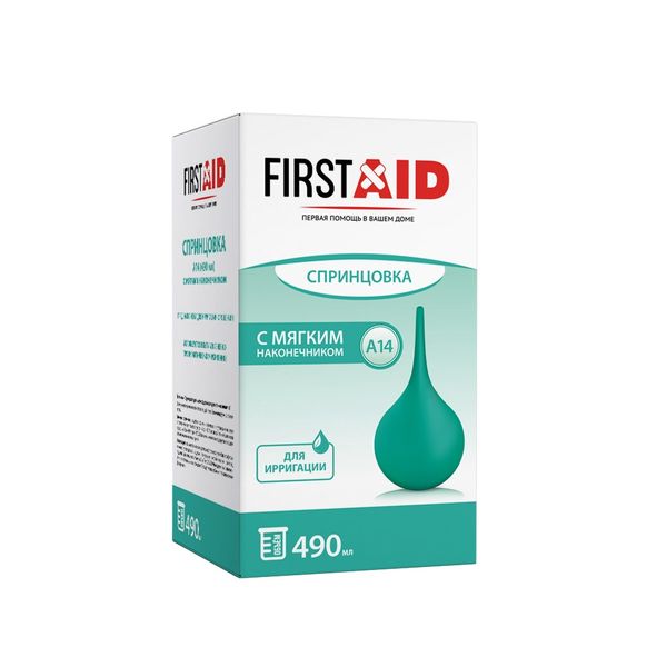Спринцовка А14 с мягким наконечником First Aid/Ферстэйд 490мл Спринцовка А14 с мягким наконечником First Aid/Ферстэйд 490мл