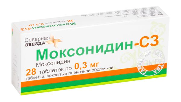 Моксонидин-СЗ таблетки п/о плен. 0,3мг 28шт