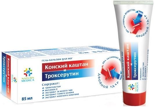 Гель-бальзам для ног конский каштан и троксерутин Natura Medica/Натура Медика 85мл
