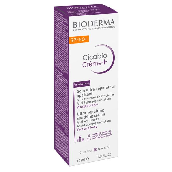 Крем для лица и тела восстанавливающий успокаивающий уход SPF50+ Creme+ Cicabio Bioderma/Биодерма туба 40мл фото №5