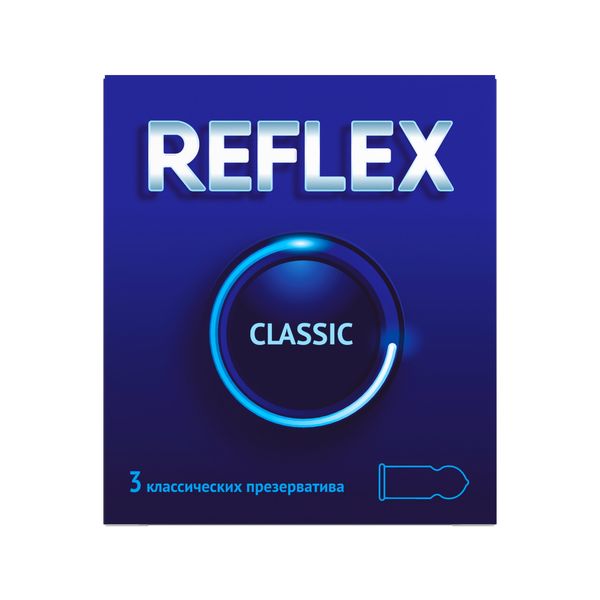 Презервативы из натурального латекса в смазке Classic Reflex/Рефлекс 3шт