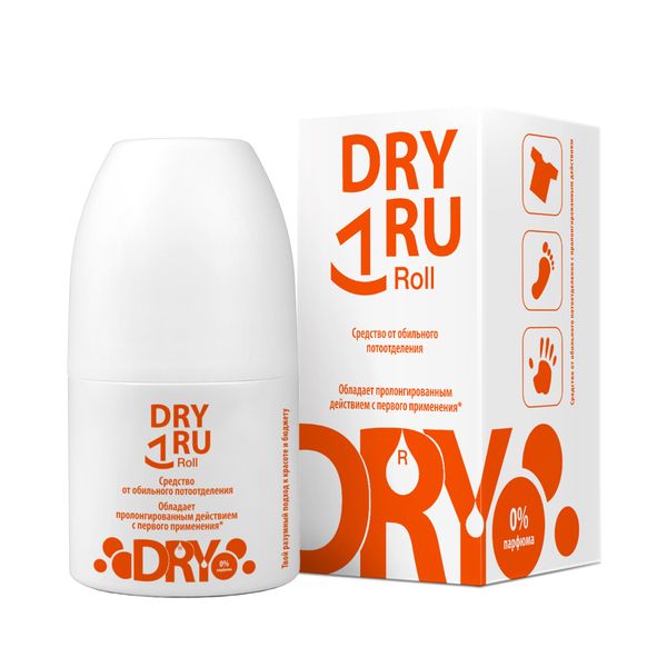 Средство от обильного потоотделения с пролонгированным действием Dry Ru/Драй Ру ролик 50мл фото №3