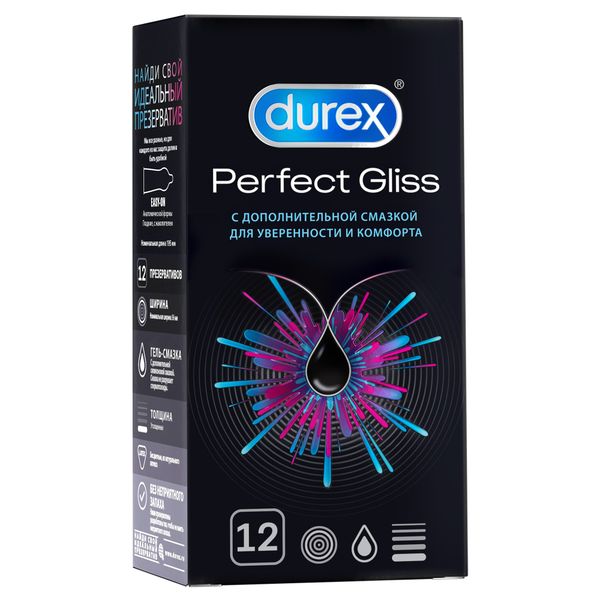 Презервативы из натурального латекса Perfect Gliss Durex/Дюрекс 12шт