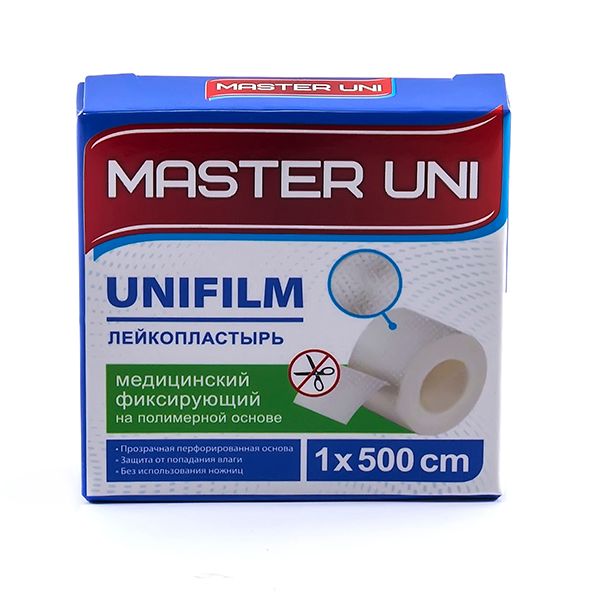 Лейкопластырь фиксирующий на полимерной основе Master Uni/Мастер Юни 1х500см