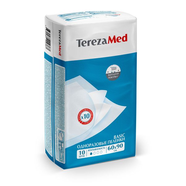 Пеленки одноразовые Basic TerezaMed 60х90см 10шт фото №2