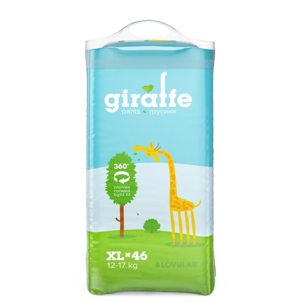 Трусики-подгузники Lovular/Ловулар giraffe xl 12-17 кг, 46 шт/уп