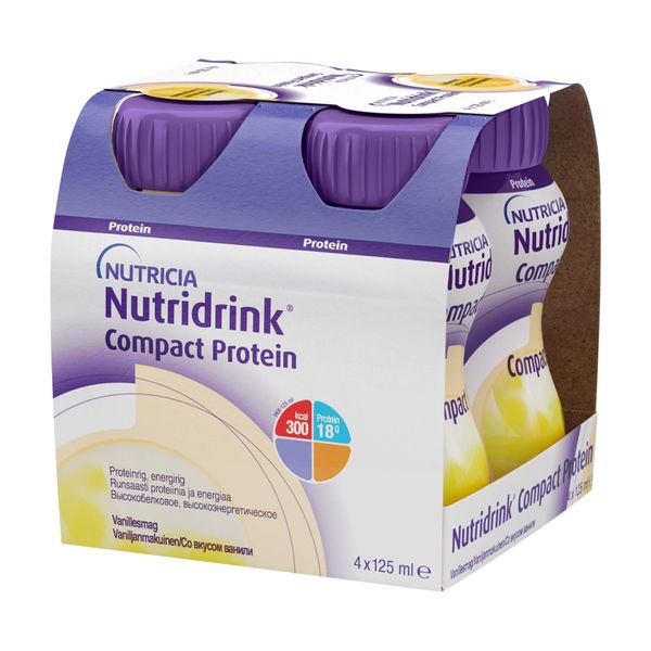 Питание лечебное диетическое высокобелковое со вкусом ванили Компакт Протеин Nutridrink/Нутридринк 125мл 4шт