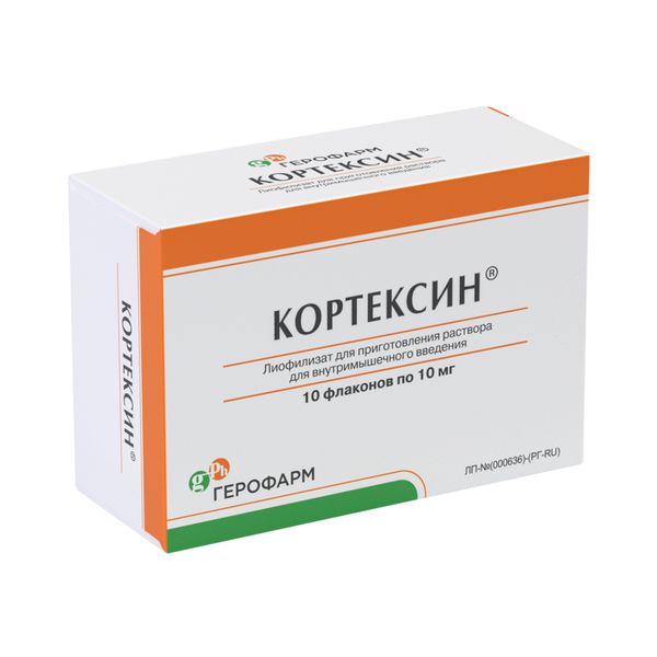Кортексин лиофилизат для приг. раствора для в/м введ. фл. 10мг 10шт