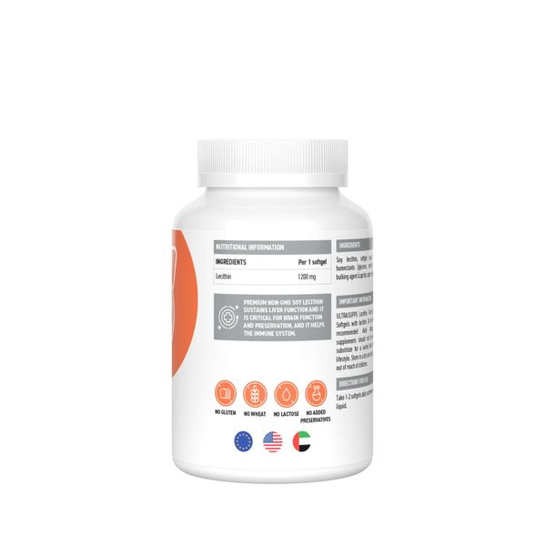 Лецитин UltraSupps/Ультрасаппс капсулы 1200 мг 30шт фото №2