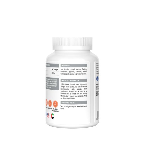 Лецитин UltraSupps/Ультрасаппс капсулы 1200 мг 30шт фото №3