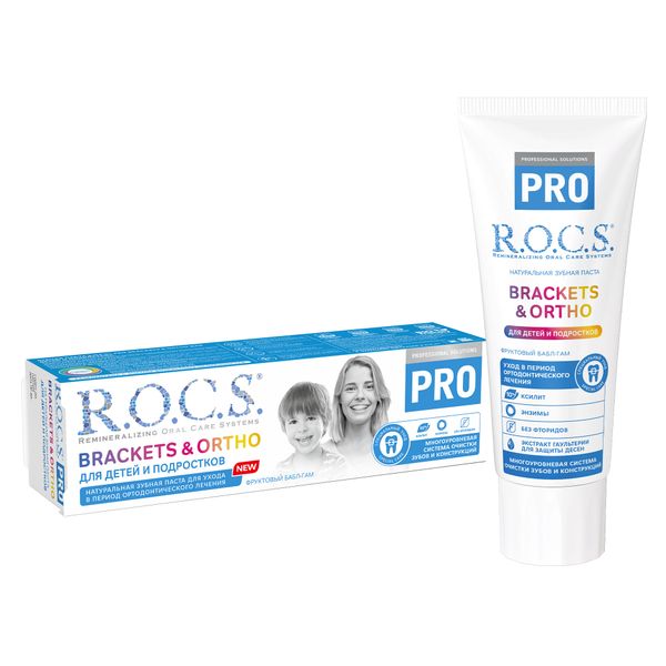 Паста зубная для детей и подростков Brackets & Ortho Pro R.O.C.S./РОКС 74г фото №2