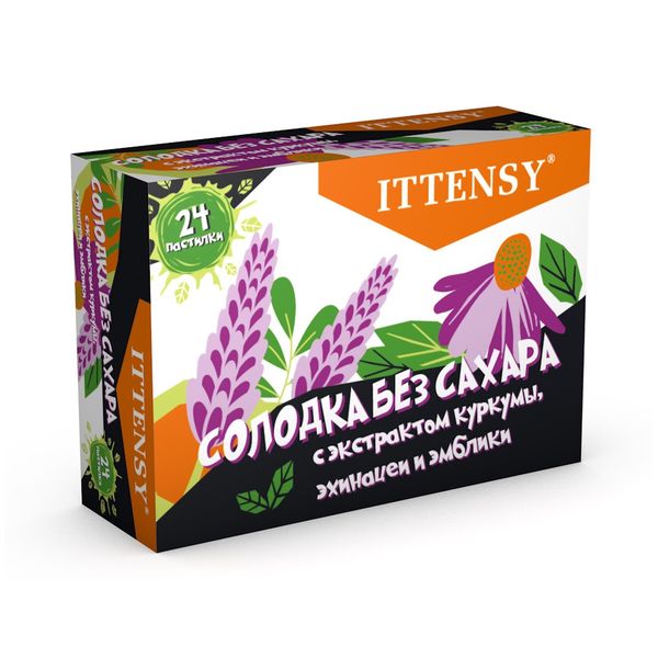 Солодка без сахара Ittensy/Иттенси пастилки для рассасывания 2,5г 24шт фото №2
