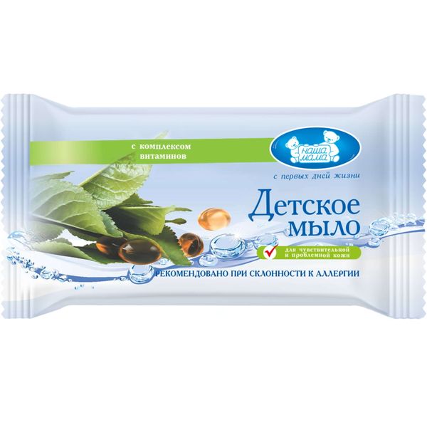 Мыло туалетноес экстрактом календулы и ромашки детское Наша мама 90г