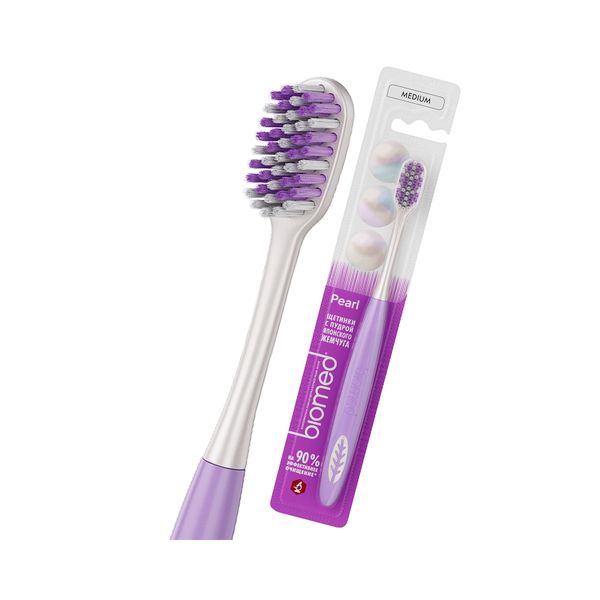 Щетка зубная средней жесткости комплексная Pearl White Biomed/Биомед