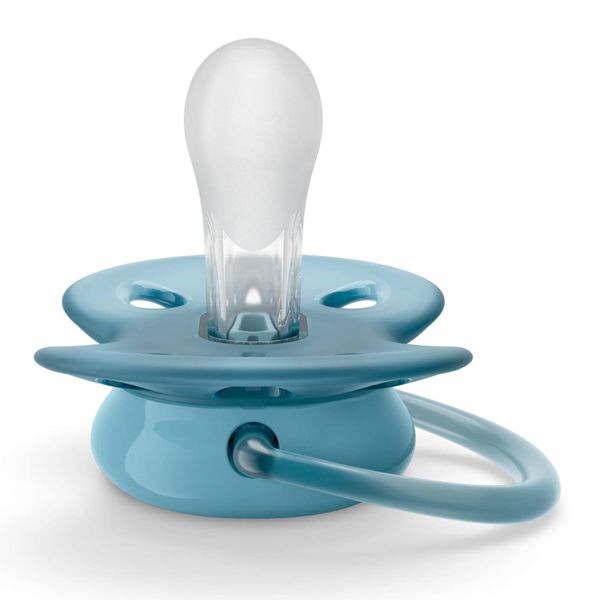 Соска-пустышка силиконовая ортодонтическая с футляром 6-18 мес. Ultra Soft Philips Avent (SCF092/04) фото №4