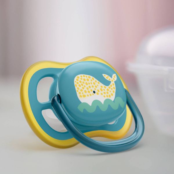 Cоска-пустышка силиконовая ортодонтическая с футляром 18+ мес. Ultra Air Philips Avent 2шт (SCF349/24) фото №5