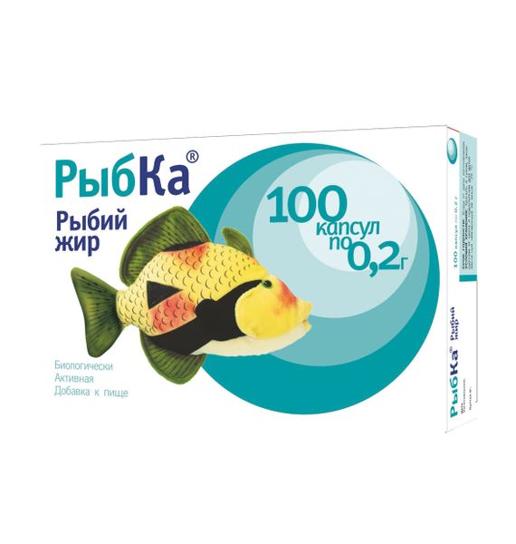 Рыбий жир РыбКа капсулы 0,2г 100шт