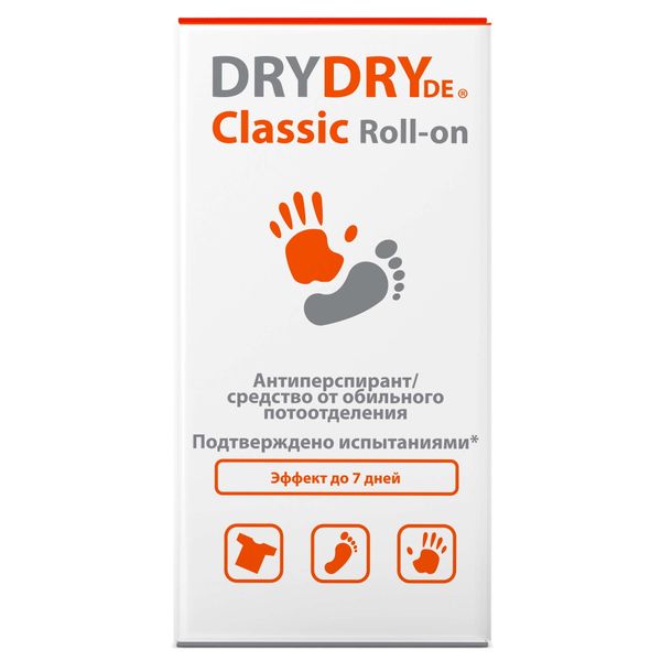 Антиперспирант от обильного потоотделения длительного действия Classic Roll-on Dry Dry/Драй Драй фл. 35мл фото №2