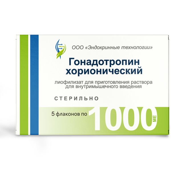 Гонадотропин хорионический лиофилизат для приг. раствора для в/м введ. 1000МЕ 5шт